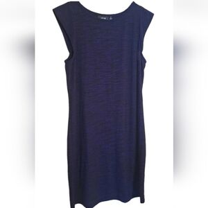 Apt. 9 Knit Faux Wrap Dress Medium Purple Black Marl Light Sweater Dress